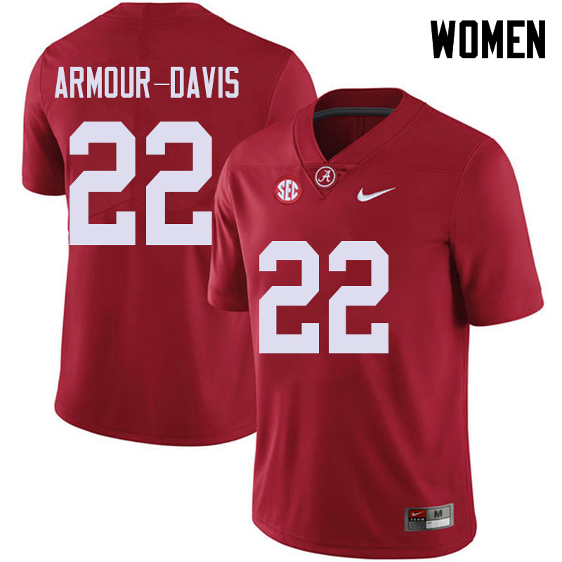 Alabama Crimson Tide Women's Jalyn Armour-Davis #22 Red NCAA Nike Authentic Stitched 2018 College Football Jersey IZ16X77IF
